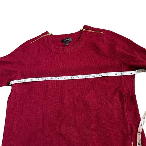J. Crew wool red maroon sweater with gold zippers - Picture 7 of 7